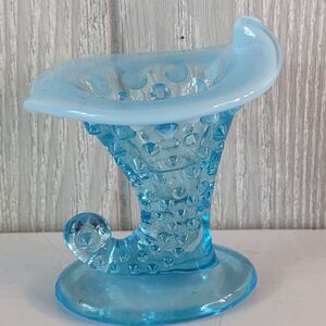 VTG Fenton Hobnail Blue Art Glass Boot EUC